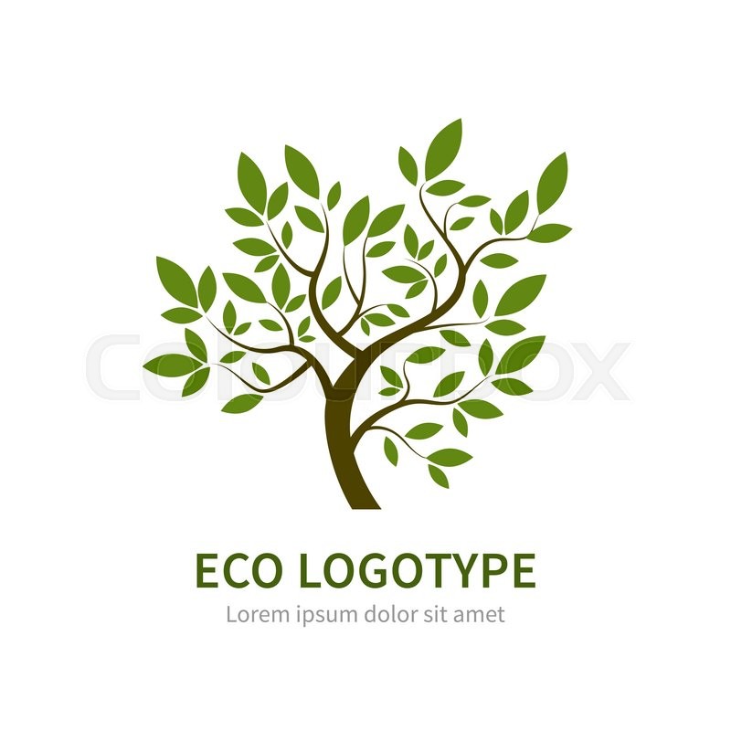 800x800 Stylized Vector Simple Tree Logo. Vector Tree Logotype For