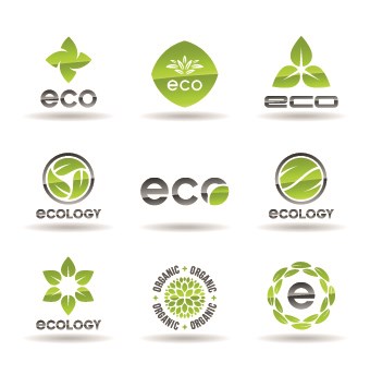 340x355 Eco Logos Creative Design Vector 03 Free Download