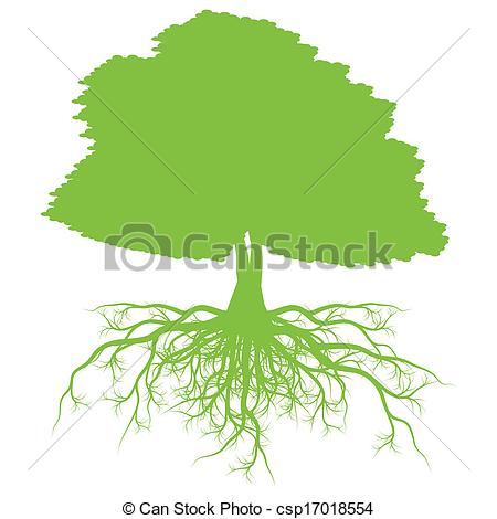 450x470 Tree With Roots Background Ecology Vector Concept For Poster.