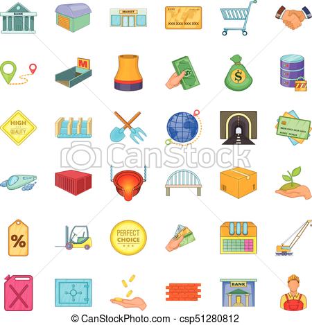 450x469 Economy Icons Set, Cartoon Style. Economy Icons Set. Cartoon Style