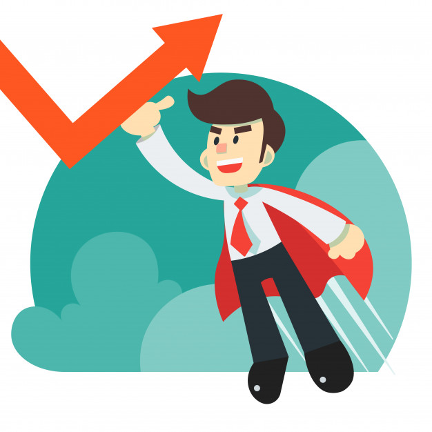 626x626 Super Hero Businessman Flying Saving The Economy Vector Premium