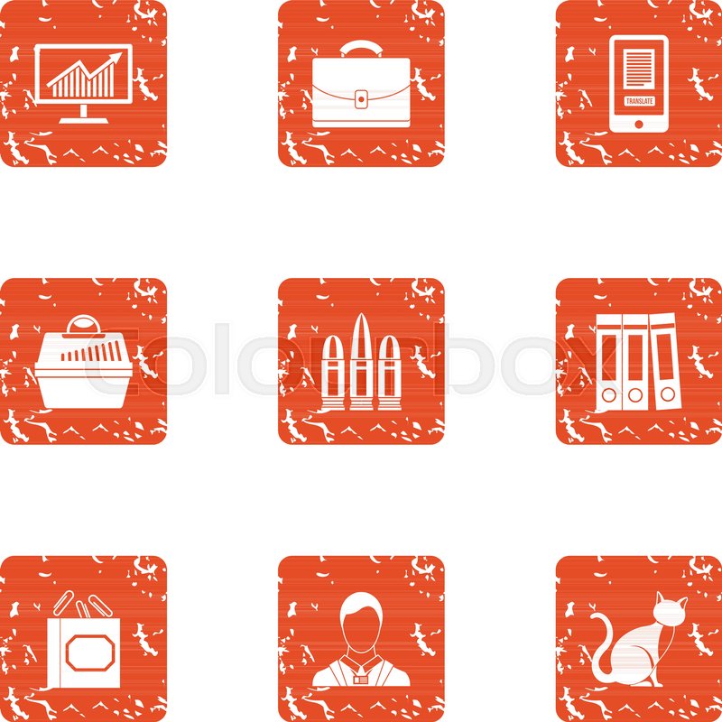 800x800 Thrifty Economy Icons Set. Grunge Set Of 9 Thrifty Economy Vector