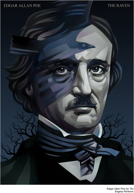 552x795 Clever Edgar Allan Poe Illustration By Evgeny Parfenov