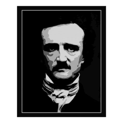 512x512 Black And White Vector Art, Edgar Allan Poe Posters Vintage