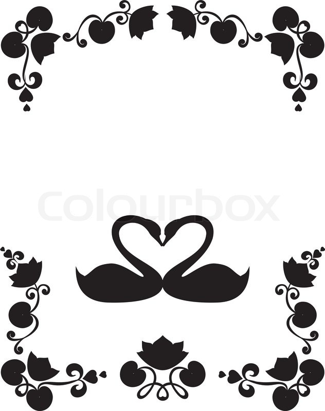 632x800 A Vector Picture Of Pair Of Black Swans With An Edge Stock