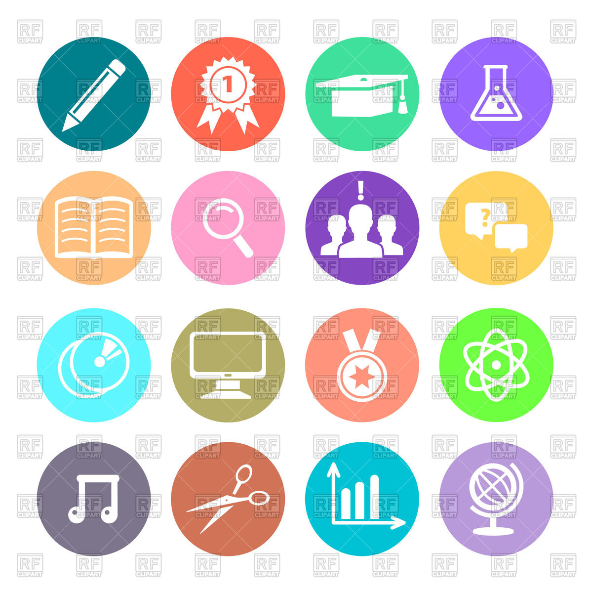 1195x1200 Education Icons Vector Image Vector Artwork Of Signs, Symbols