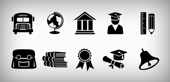 580x280 Free Education Icons Set Clipart And Vector Graphics