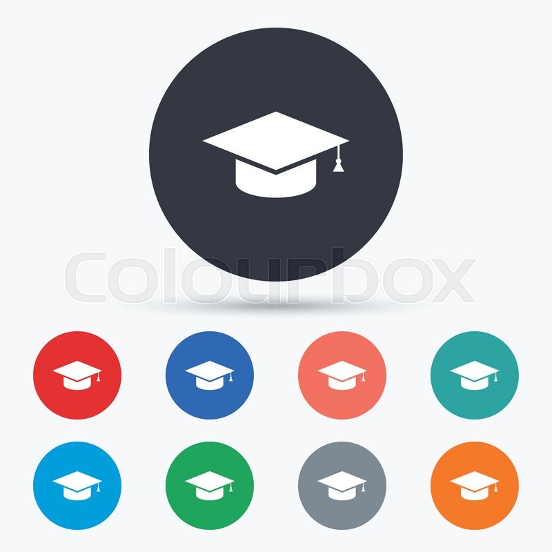 800x800 Graduation Cap Sign Icon. Education Symbol. Flat Education Icon