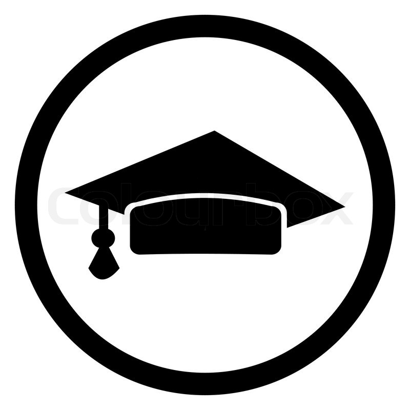 800x800 Black Graduate Hat Isolated Over White Background Vector Stock