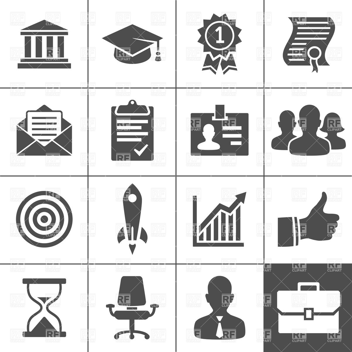1200x1200 Business, Career And Education Icons Vector Image Vector Artwork