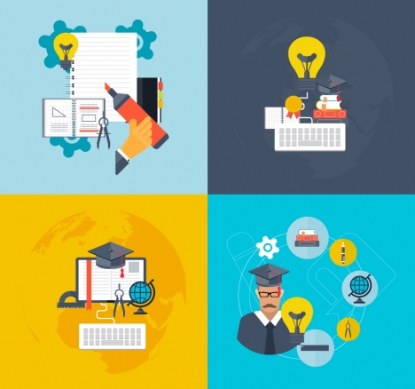 468x438 Education Vector Illustration With School Tools Vectors Stock In