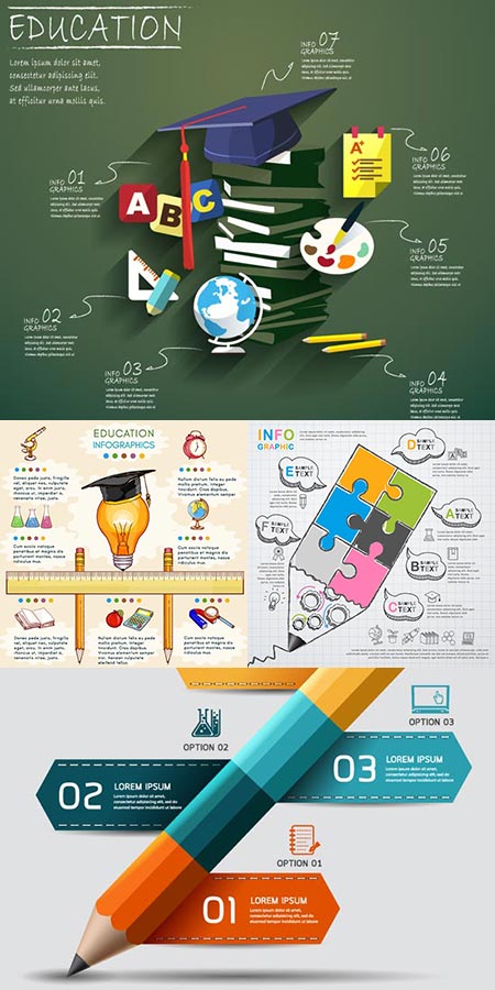 450x900 Education Vector Illustrations Background