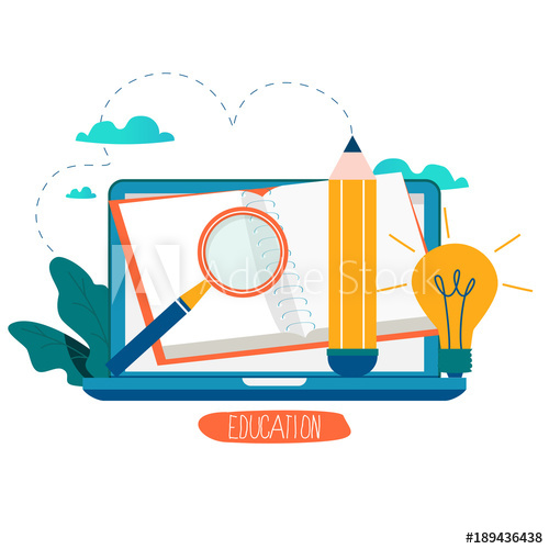 500x500 Education, Online Training Courses, Distance Education Vector