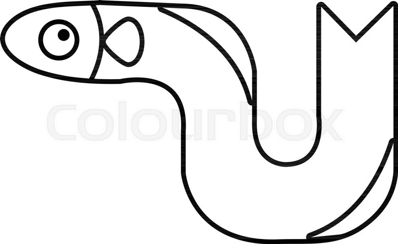 800x490 Eel Icon. Outline Illustration Of Eel Vector Icon For Web Stock