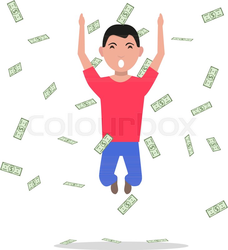 731x800 Vector Illustration Cartoon Man Jumping For Joy