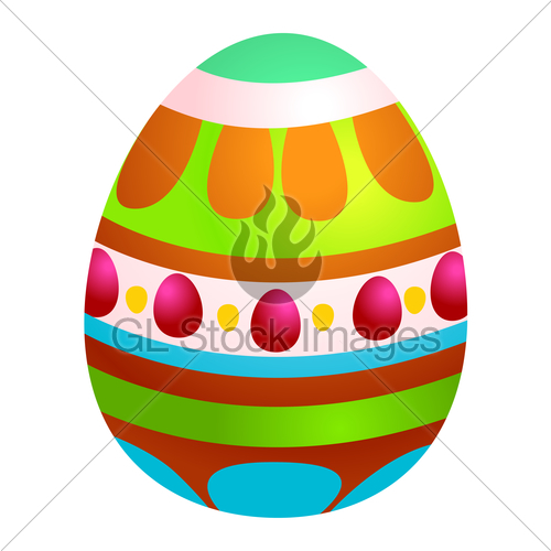 500x500 Colored Easter Egg. Vector Illustration Isolated On White... Gl
