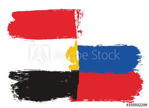 500x364 Egypt Flag Amp Russia Flag Vector Hand Painted With Rounded Brush
