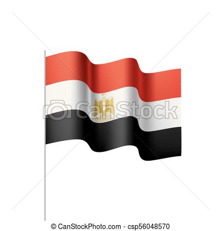 450x470 Egypt Flag, Vector Illustration On A White Background.