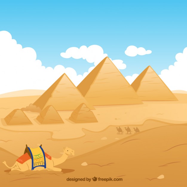 626x626 Egypt Pyramids Illustration Vector Premium Download