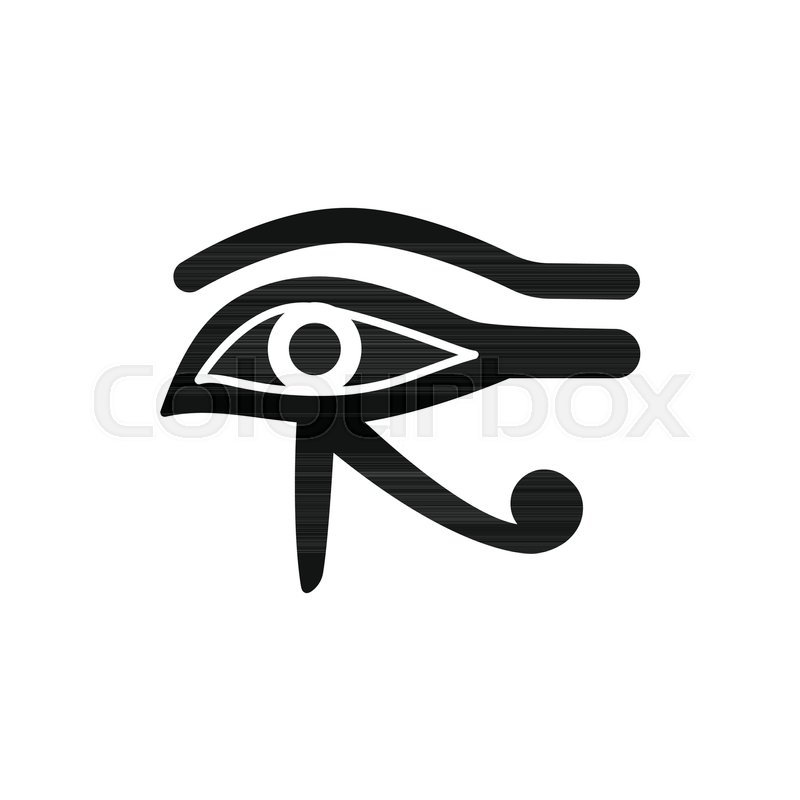 800x800 Egyptian Eye Icon In Silhouette Style. Egypt Horus Eye Object