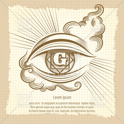 400x400 Egyptian Eye Sign In Vintage Style Vector Image Vector Artwork