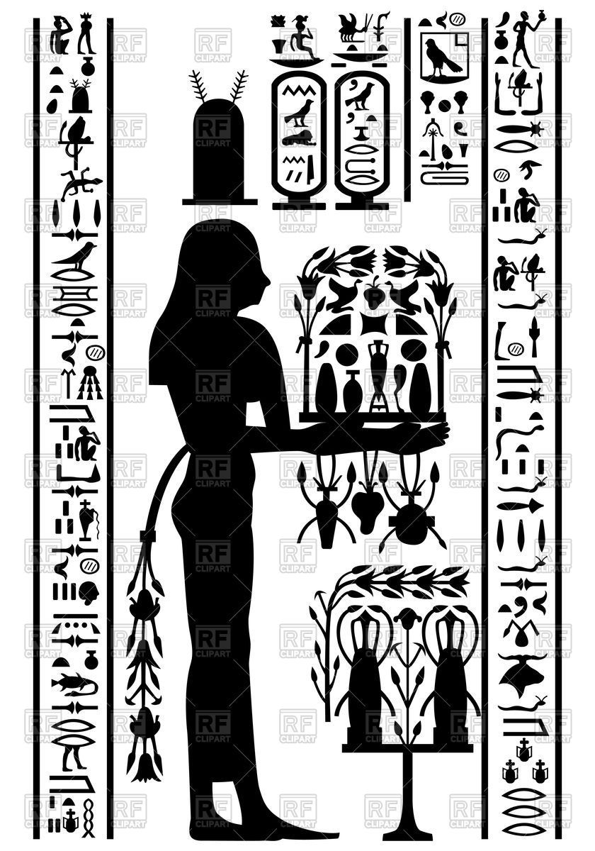 840x1200 Egyptian Hieroglyphs And Fresco Vector Image Vector Artwork Of