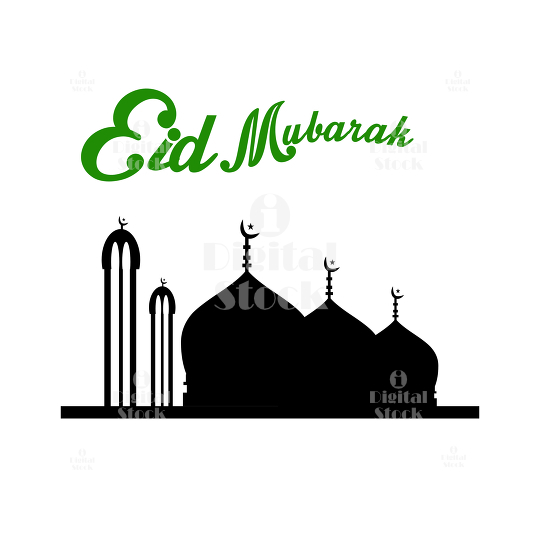 540x540 Eid Mubarak Vector Illustration With Text For An Islamic Muslim