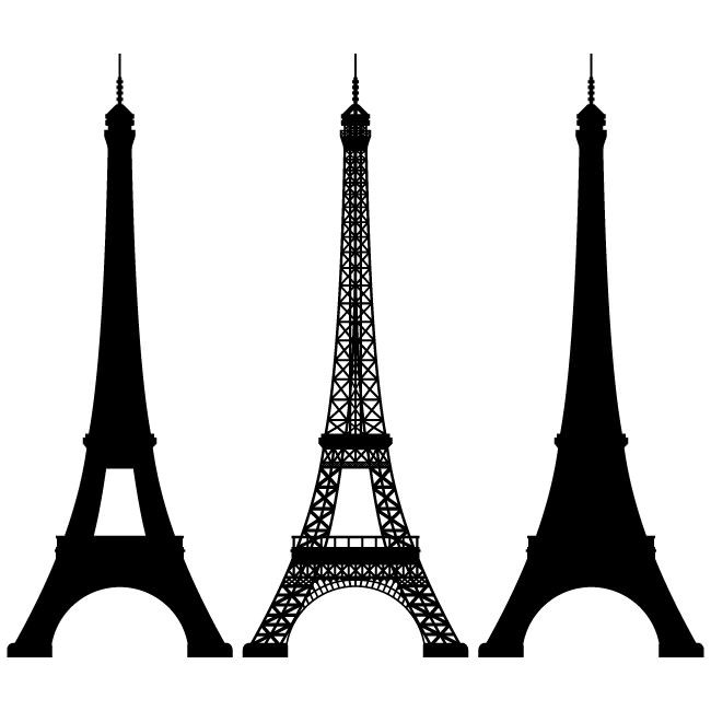 650x650 Eiffel Tower Vector Image Silhouettes Vector