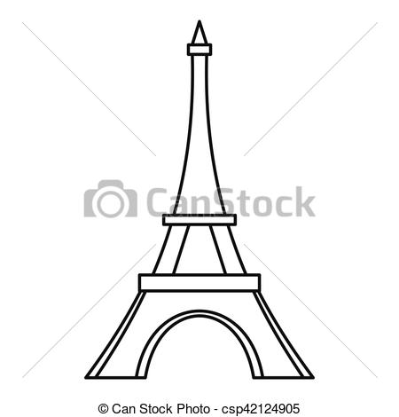 450x470 Eiffel Tower Icon, Outline Style. Eiffel Tower Icon. Outline