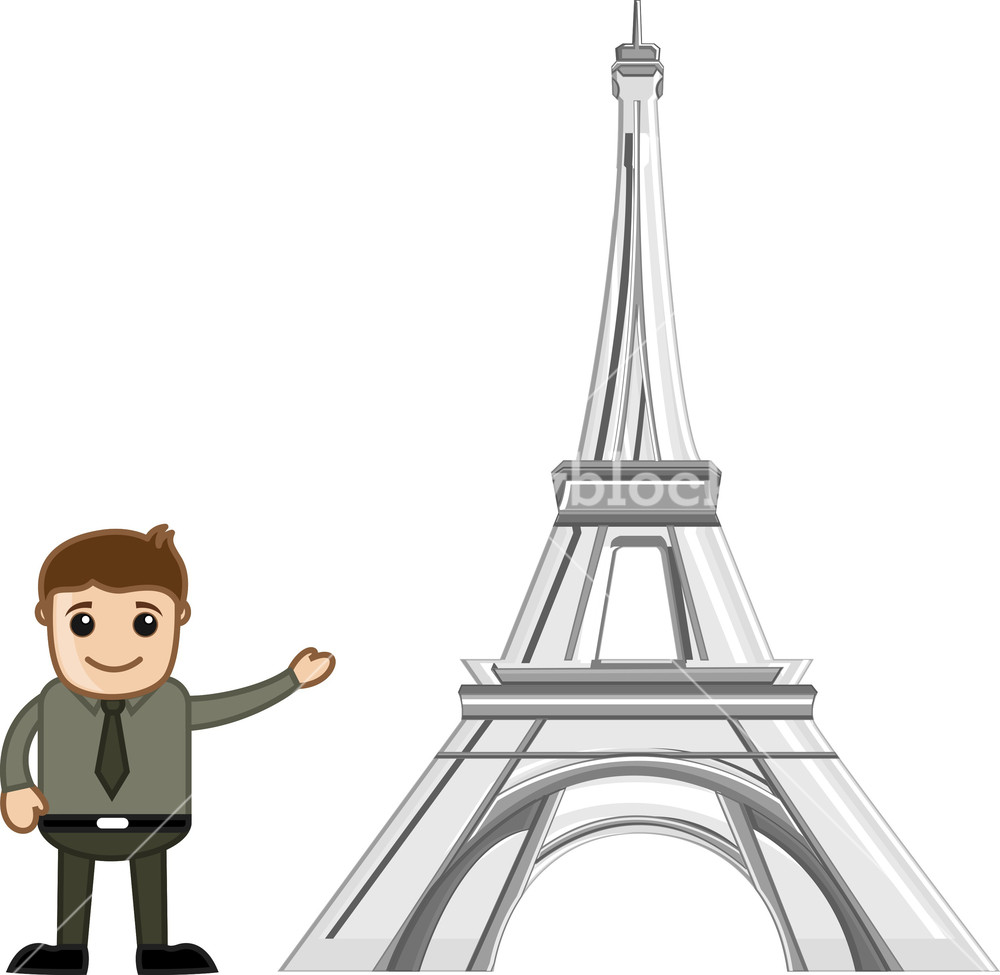 1000x975 Showing Eiffel Tower Vector Cartoon Royalty Free Stock Image