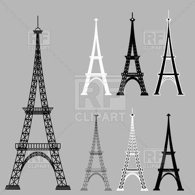 400x400 Silhouettes Of Eiffel Tower Vector Image Vector Artwork Of