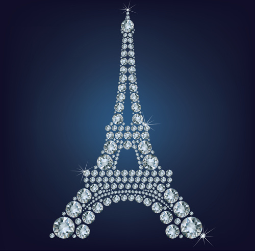 500x492 Diamonds Eiffel Tower Vector Background Free Vector In