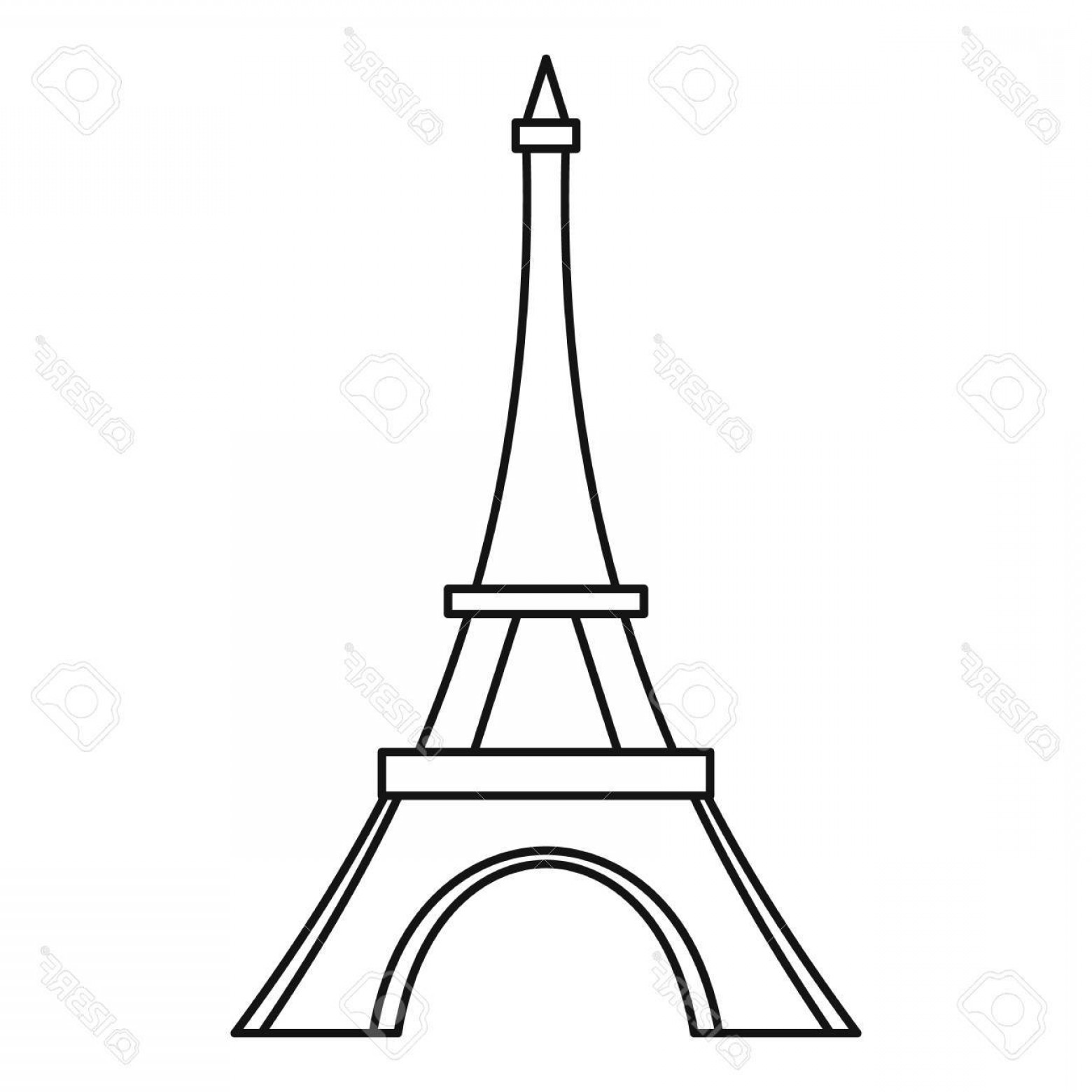 1560x1560 Photostock Vector Eiffel Tower Icon Outline Illustration Of Eiffel