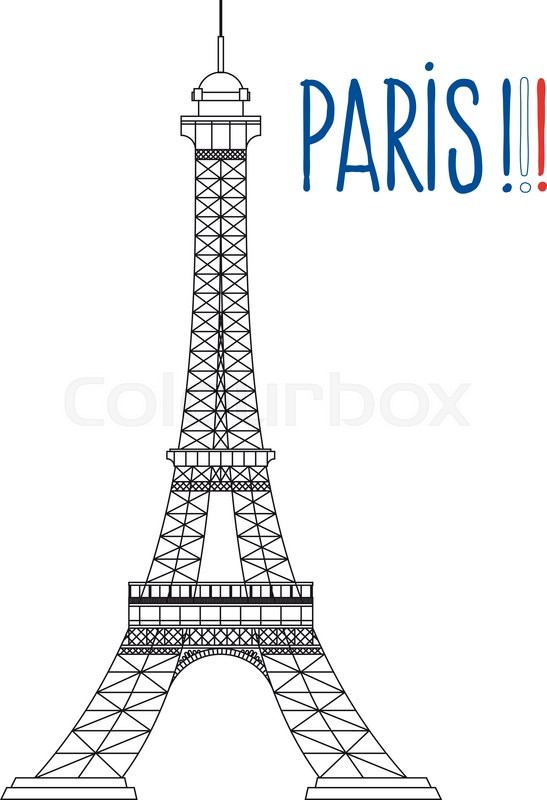 547x800 Simplified The Eiffel Tower With Text Paris In The Colors Of The