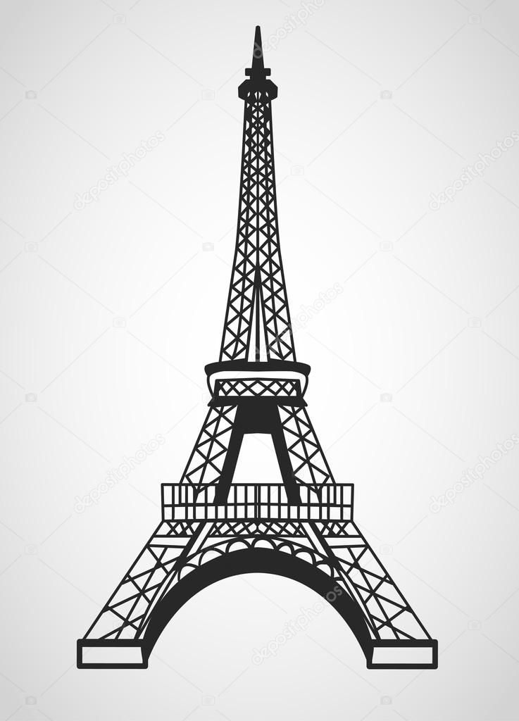 737x1024 Eiffel Tower Drawing 3d