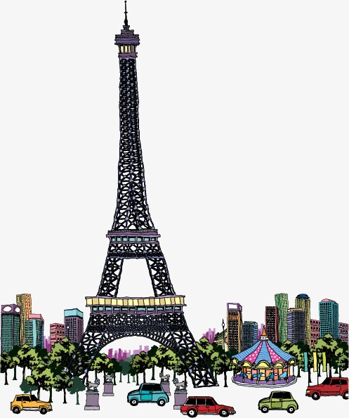 497x595 Vector Eiffel Tower In France, Hand Painted, Eiffel Vector, Tower