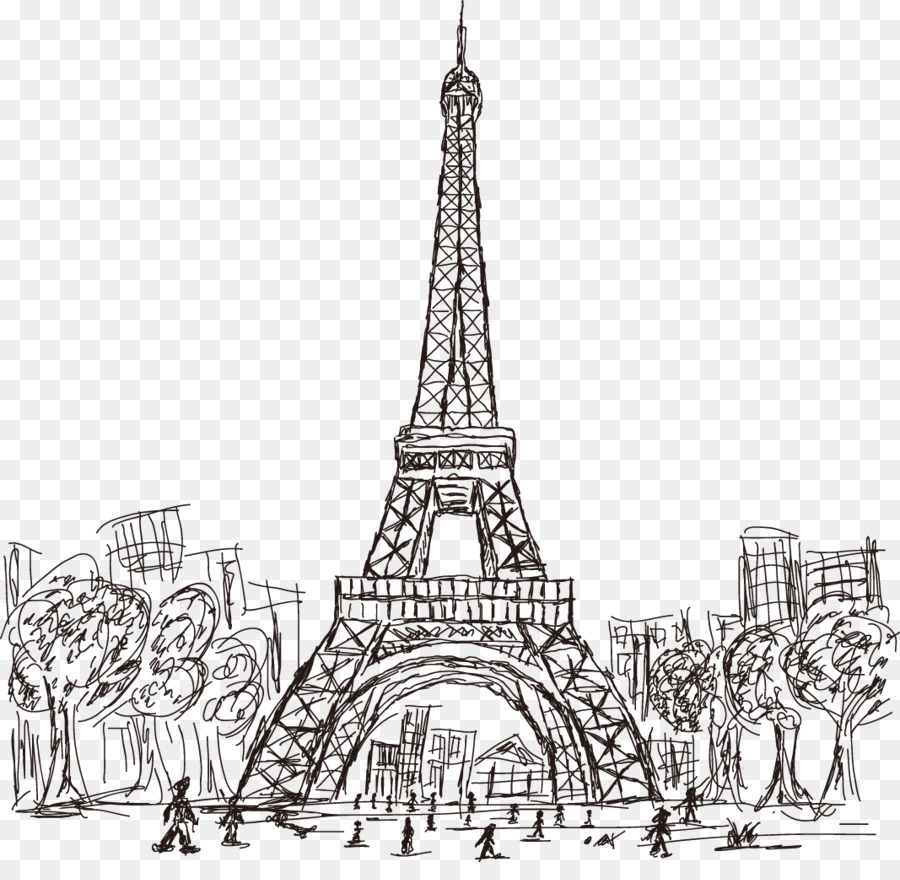 900x880 Eiffel Tower Drawing Calendar Illustration