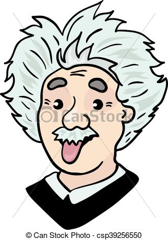 330x470 Albert Einstein Portrait With Tongue Out. Cartoon Illustration