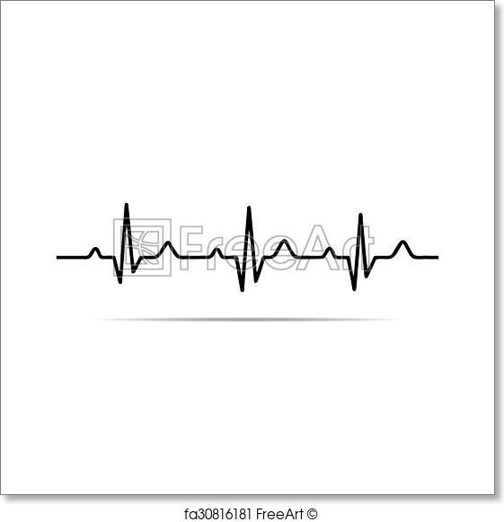 561x581 Free Art Print Of Vector Illustration Heart Rhythm Ekg . Vector