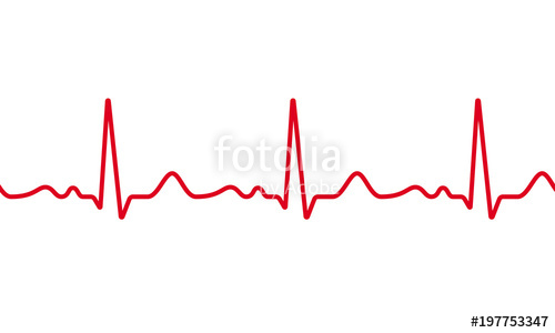 500x300 Medical Ecg Or Ekg Pulse Electrocardiogram. Vector Red Line Heart