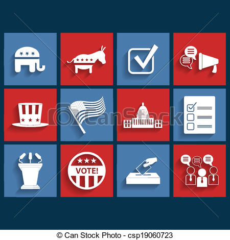 450x470 Election Vector Retro Flat Icons.