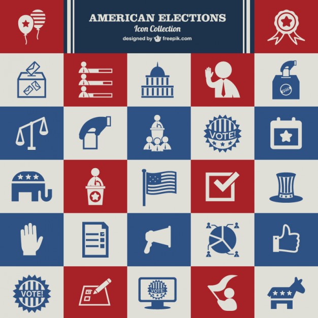 626x626 Usa Election Vector Set Of Icons Vector Free Vector Download In