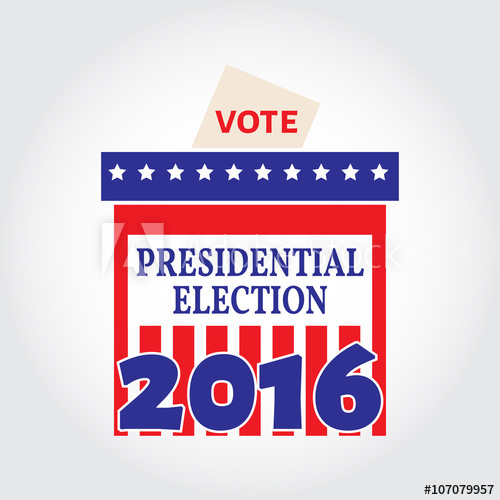 500x500 Vote Box For Presidential Election. Vector Illustration.