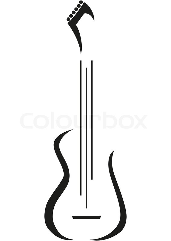 567x800 Electric Guitar Icon, A Vector Logo Template Stock Vector