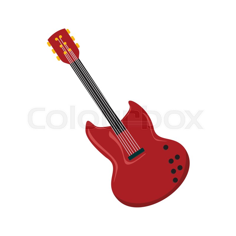 800x800 Simple Rock Electric Guitar Vector Illustration Graphic Design
