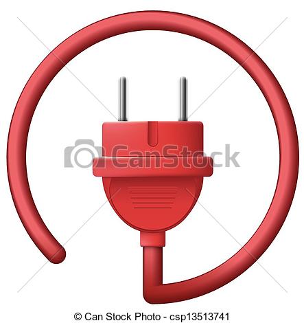 443x470 Electric Plug Isolated Abstract Illustration Eps 10.