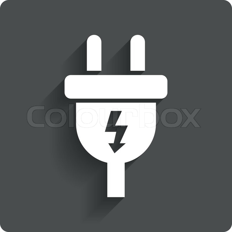 800x800 Electric Plug Sign Icon. Power Energy Symbol. Lightning Sign. Gray