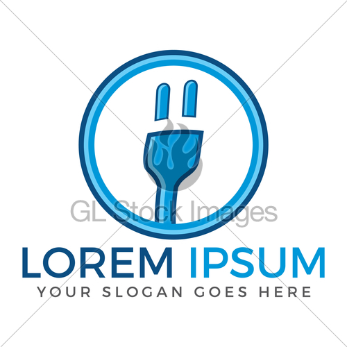 500x500 Electrical Plug Vector Logo Design. Gl Stock Images