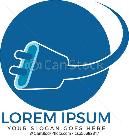 447x470 Electrical Plug Vector Logo Design. Power Energy Symbol.