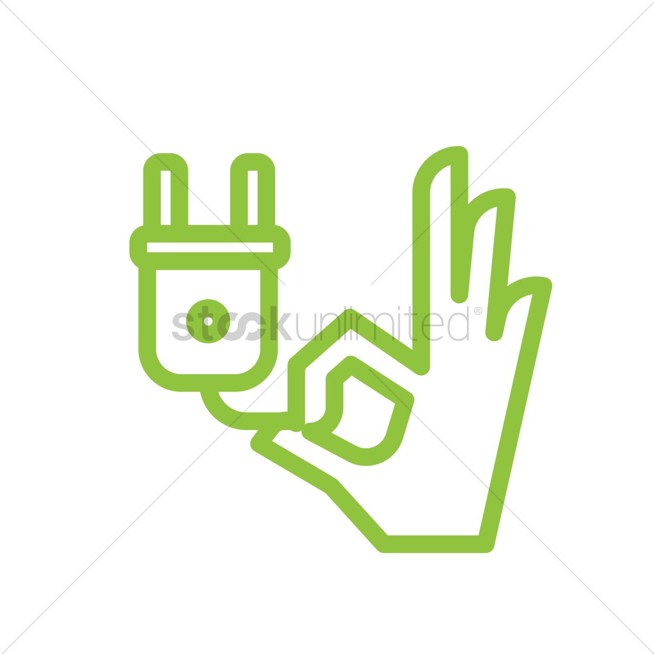 1300x1300 Hand Holding Electric Plug Vector Image